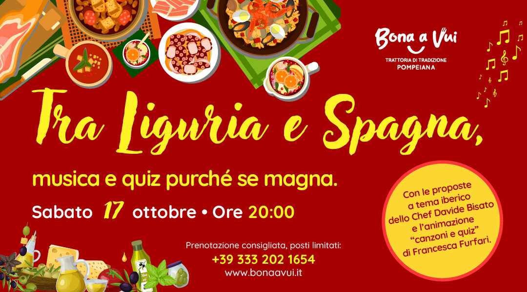 Tra Liguria e Spagna, musica e quiz, purché se magna  🇪🇸